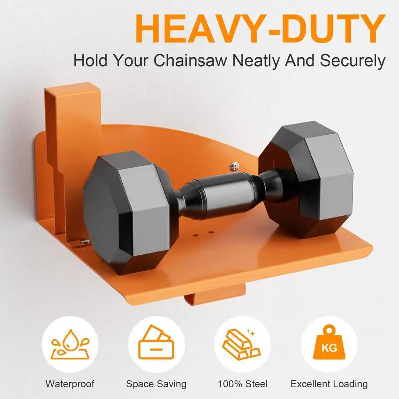 Chainsaw Wall Mount Hanger Heavy Duty Chainsaw Holder For Garage Chain Saw Display Power Tool Rack Garage Storage Holder Garden Qme