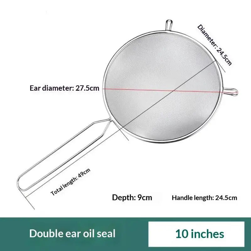 Ergonomic Kitchen Strainer Christmas Recipes Non Slip Handle Hook Qme Z