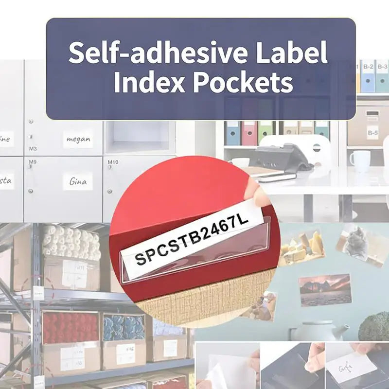 Clear Adhesive Shelf Tag Pockets No Trace PVC Label Holders Retail Qme