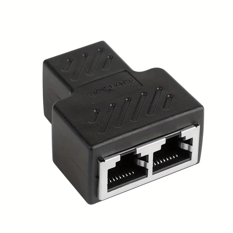 10pcs 1 To 2 Ways LAN Ethernet Network Cable RJ45 Female Splitter Connector Adapter For Laptop Docking Stations RJ45 Connector Qme