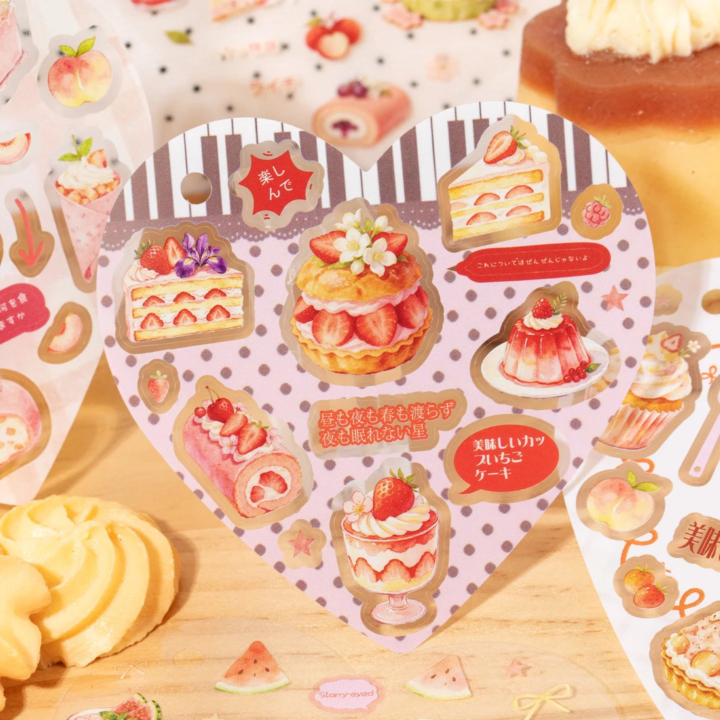 20 Sheets Cute Dessert Die Cut Sticker Book Kawaii Stationery Stickers for Scrapbooking School Supply Hand Account Decoration Qme