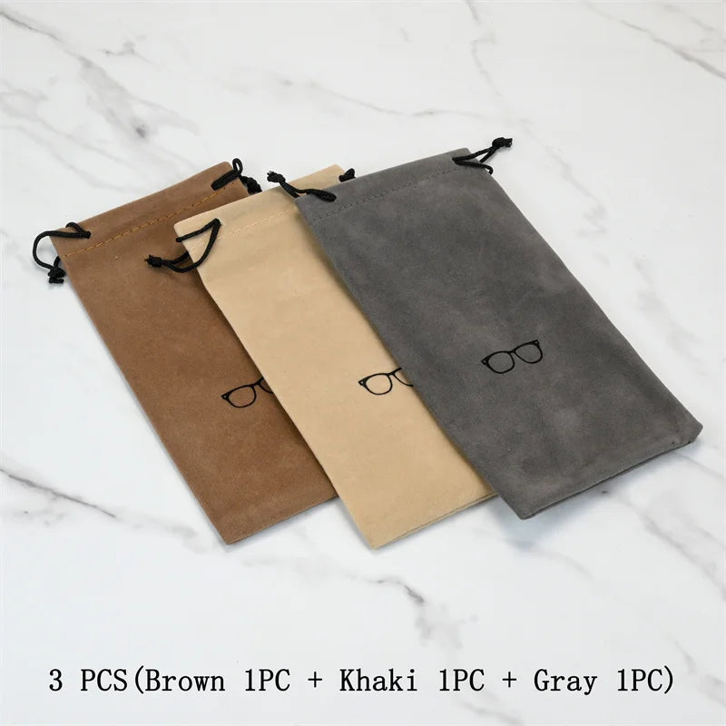 Fashion Portable Glasses Case Eyewear Accessories Soft Eyeglasses Bag Sunglasses Bags Solid Color Drawstring Pouch Bags Qme 3 PCS