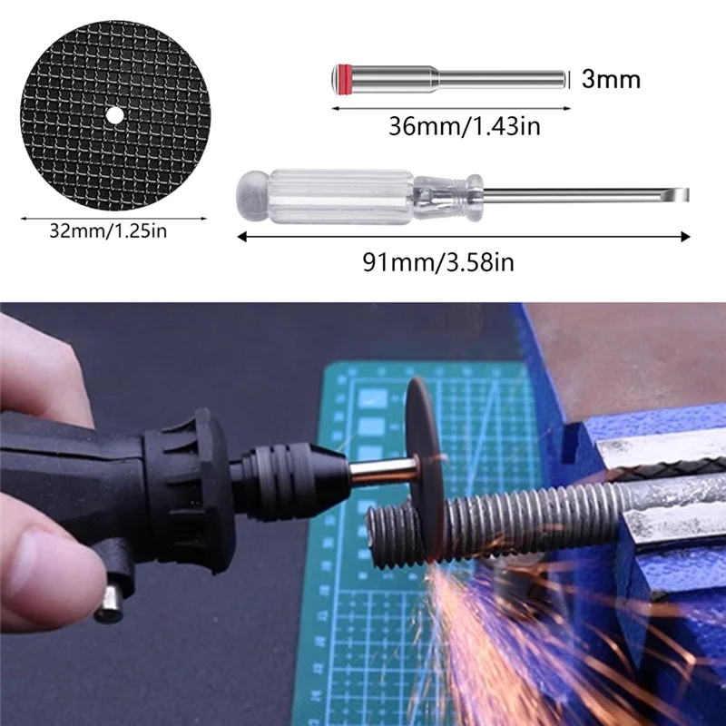 A02F-Cutting Wheel Set For Dremel-Rotary Tool- 1-1/4 Inch Reinforced Fiberglass Cut Off Wheels(60Pcs) Qme
