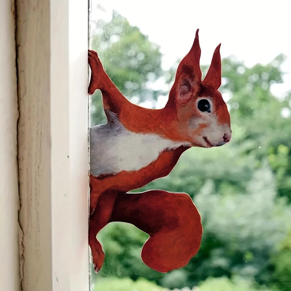 1 Squirrel Window Decoration Sticker Home Wall Glass Paper Qme