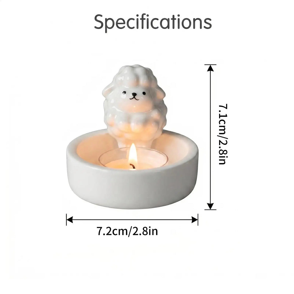 Cute Tealight Holder Aesthetic Table Centerpiece Ceramic Candlestick Qme