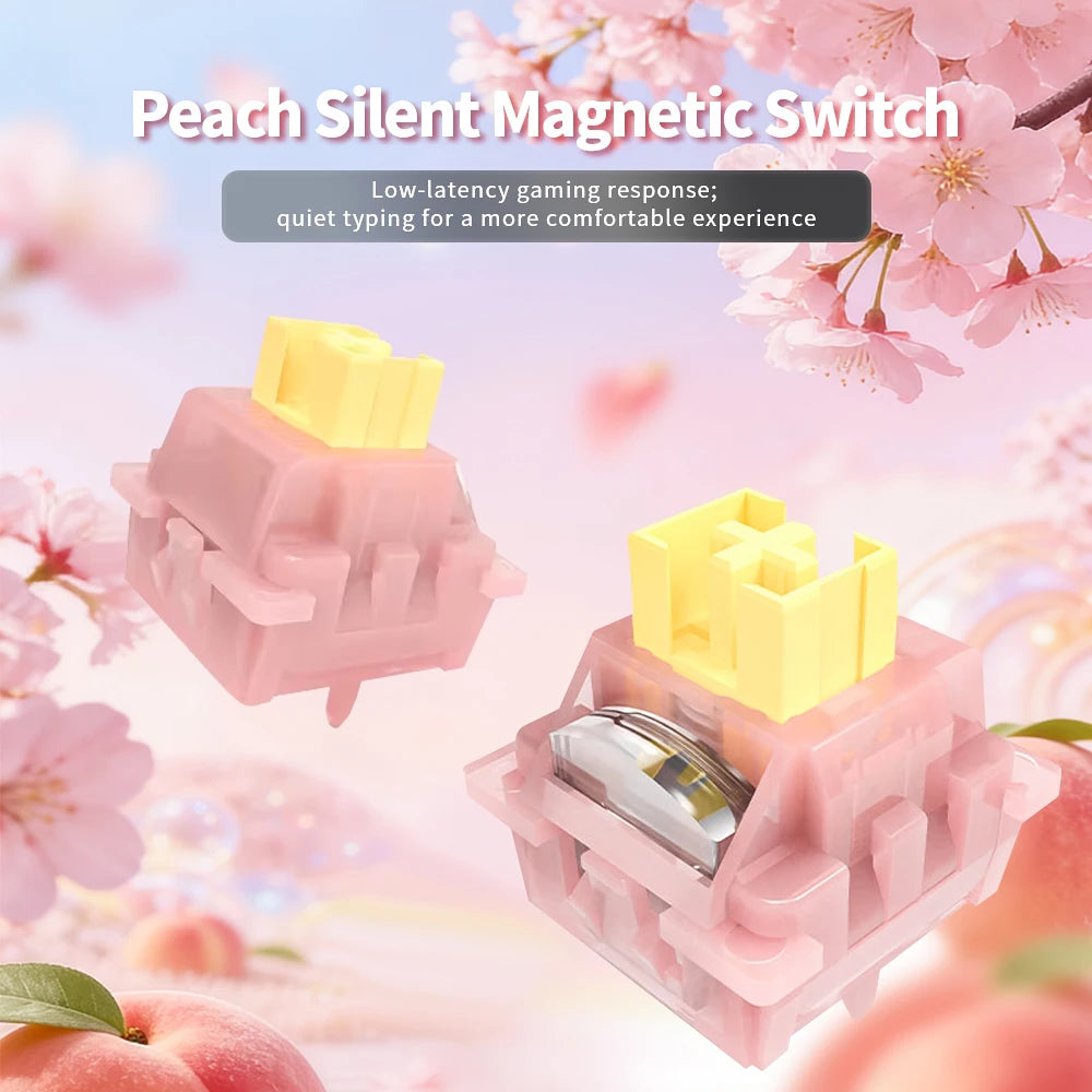 OUTEMU Peach Silent Magnetic Switch 40g Linear Factory Lubrd Silent Magnetic Keyboard Game Office Freely Setting Pre Travel Qme