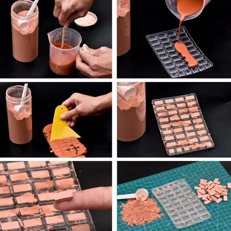 1Pc Building Making Mini Brick Sand Table Silicone Mold Cement Model Brick Small House Handmade Diy Home Decoration Qme