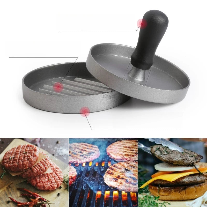 Aluminum Alloy Round Food Mold Plastic Handle Multi-use Baby Patty Qme