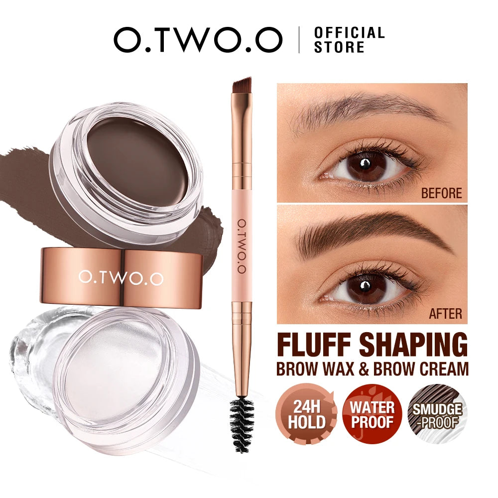 O TWO Eyebrow Pomade Brow Gel Wax 1 Waterproof Long Lasting Creamy Qme