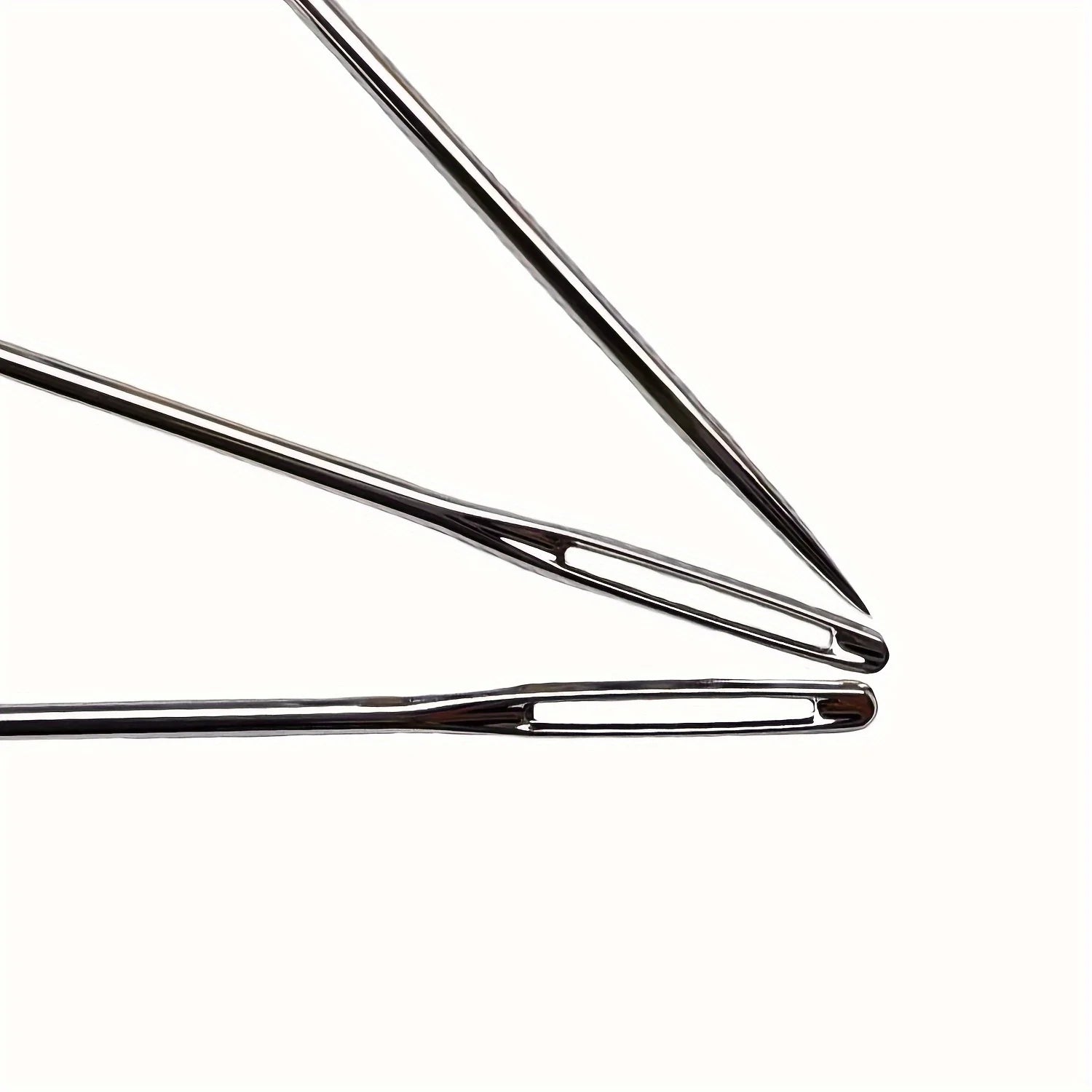 Large Eye Hand Sewing Needles Set - Silvery, Ideal for Cross Stitch, Faux Leather & Ribbon Embroidery, Thick Wool Threads Qme