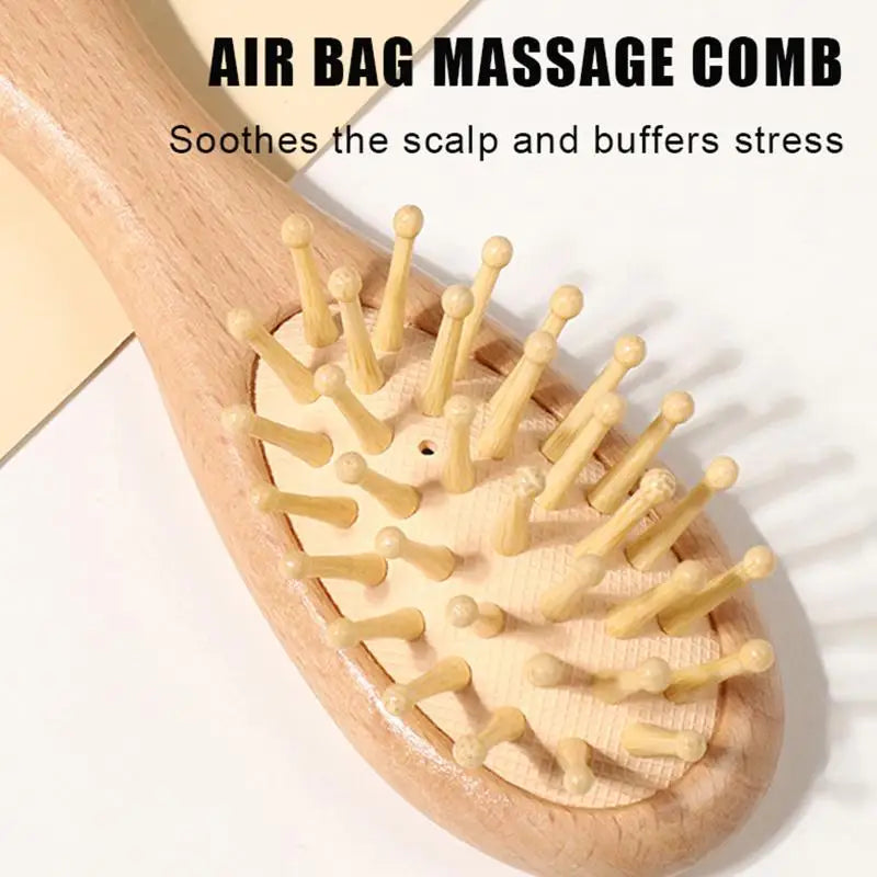 Infant Grooming 2 Beech Wood Baby Cushion Comb Wool Brush Newborn Qme