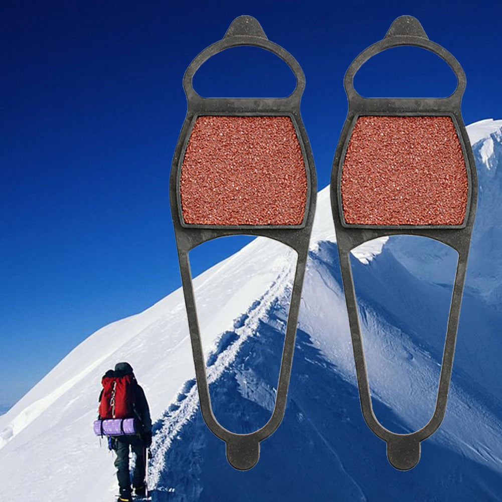 Coarse Sand Crampons for Shoes and Boots Anti Slip Traction Ice Shoes Grippers for Ice Snow Winter Hiking Climbing Ice Fishing Qme