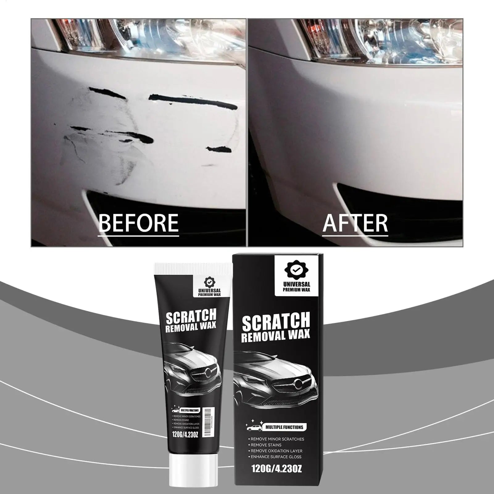 Car Scratches Remover 120g Multi-Purpose Quick Cleaner Car Scratch Eraser for Buffing Detailing Vehicle Motorcycle Auto Outdoor Qme