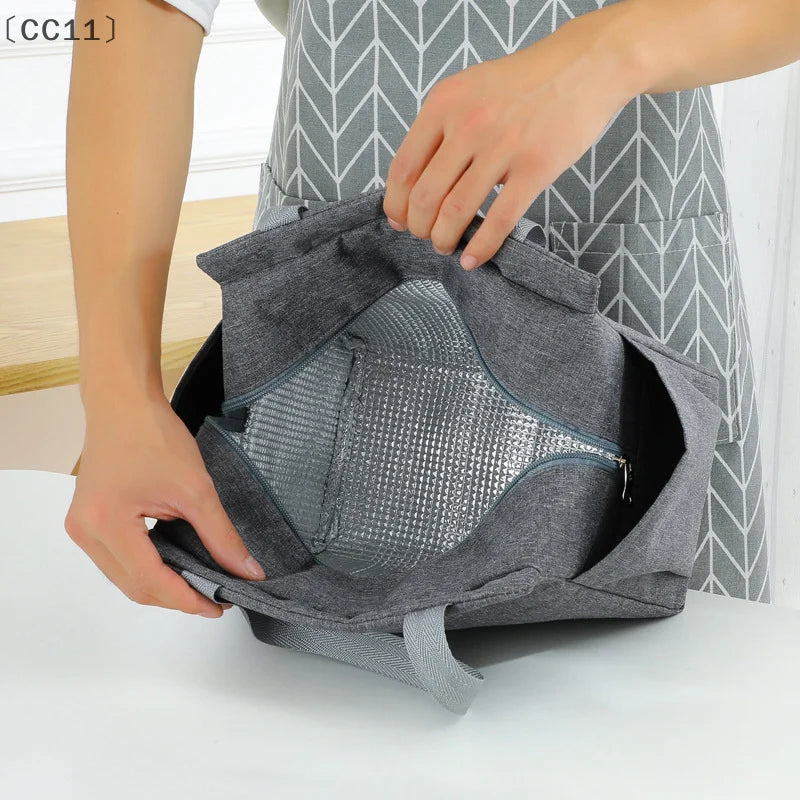 CC11Large Capacity Cooler Bag Oxford Portable Zipper Thermal Lunch Qme