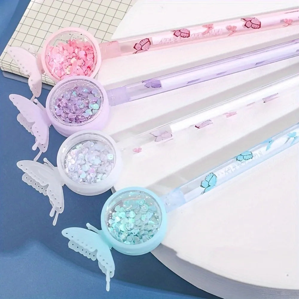 10pcs Butterfly gel pen novelty holiday pen with black ink, suitable for nurses, students, teachers, classroom office supplies Qme