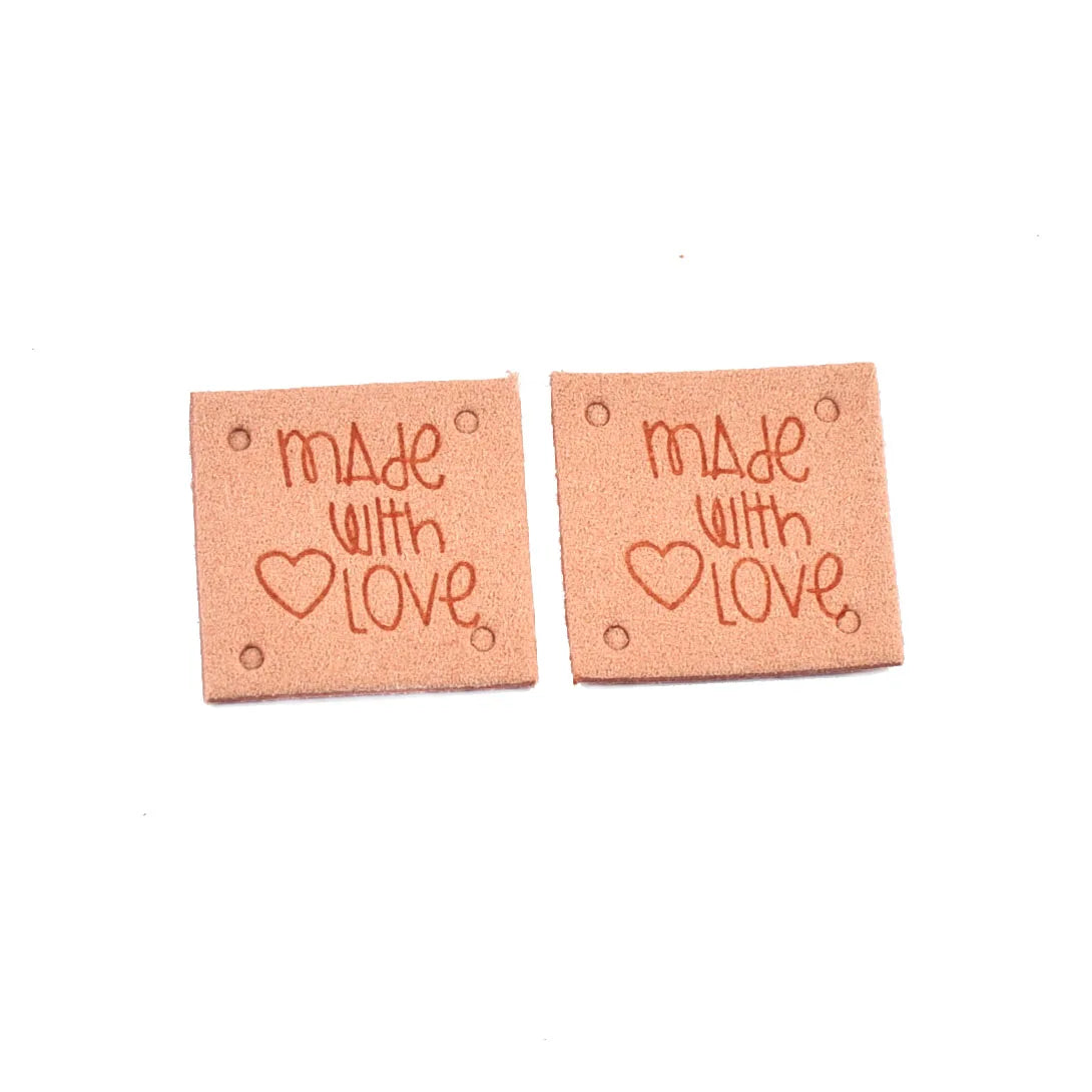 20Pcs 2.5cm Colorful Square Leather Letter Embossed Labels For Garments Bag Handmade Accessories Sewing Clothes Decoration c4015 Qme 4-20Pcs