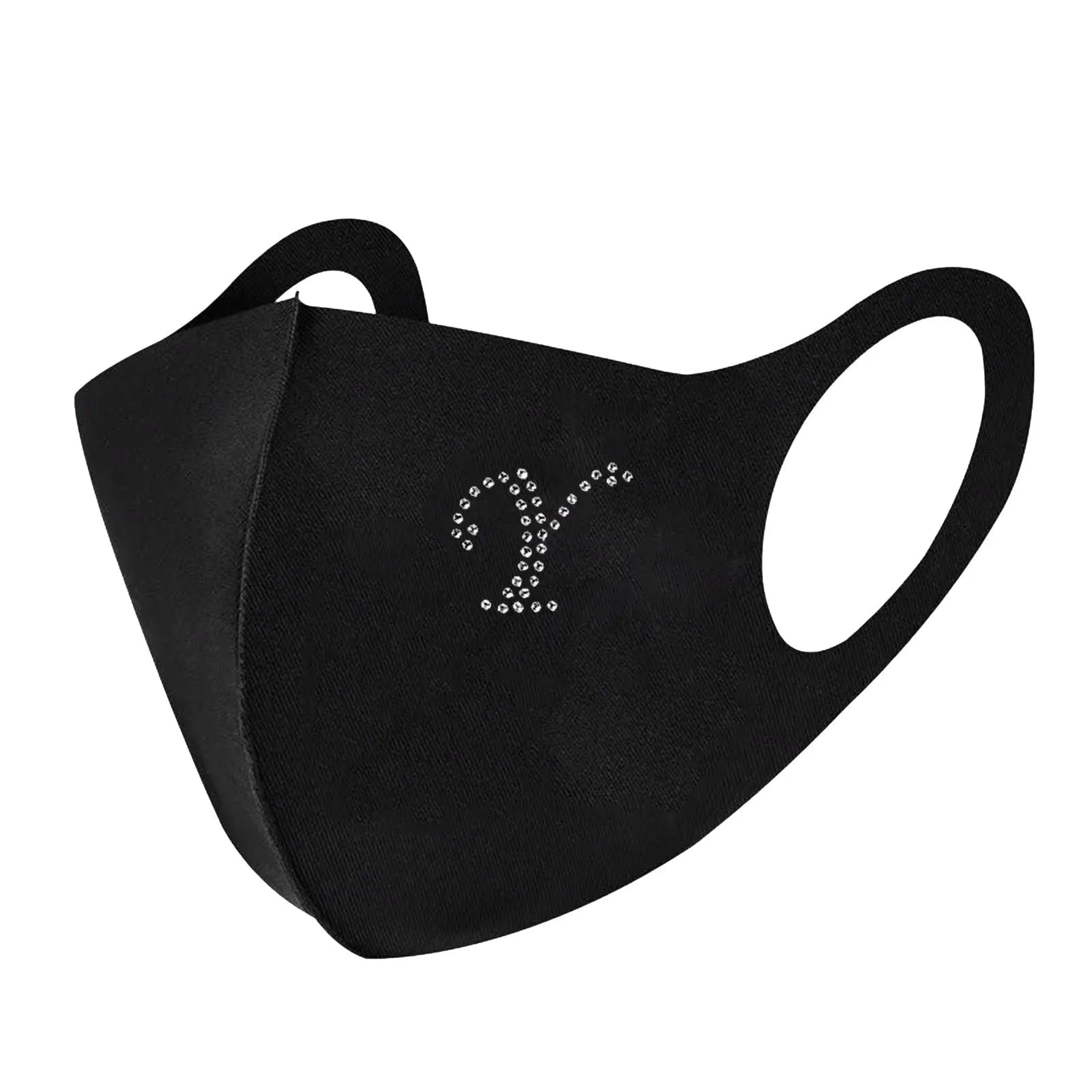 Rhinestone Letter Ice Silk Cotton Mask Adult Black Resuable Washable Soft and Comfortable Mask Outdoor Cycling Mask Qme