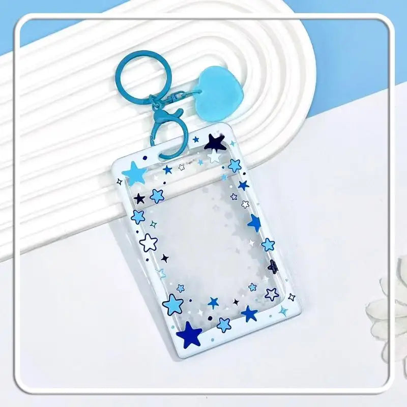Star Sliding Cover Card Holder Transparent Portable ID Protector Kpop