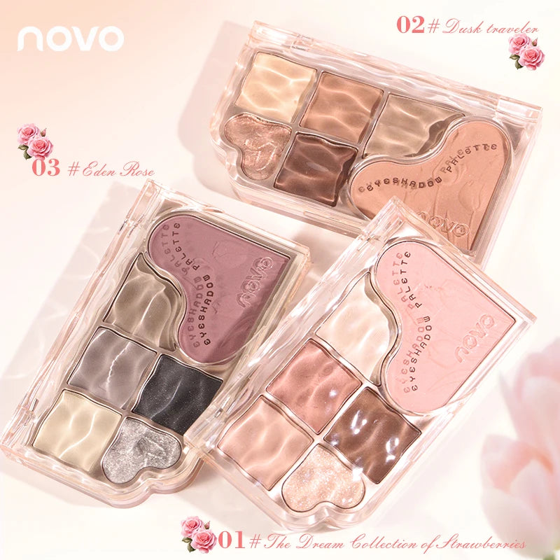6-Color Blendable Eyeshadow Palette, Soft Smooth Fine Texture Powder Formula, Waterproof & Sweatproof, Valentine's Day gift Qme