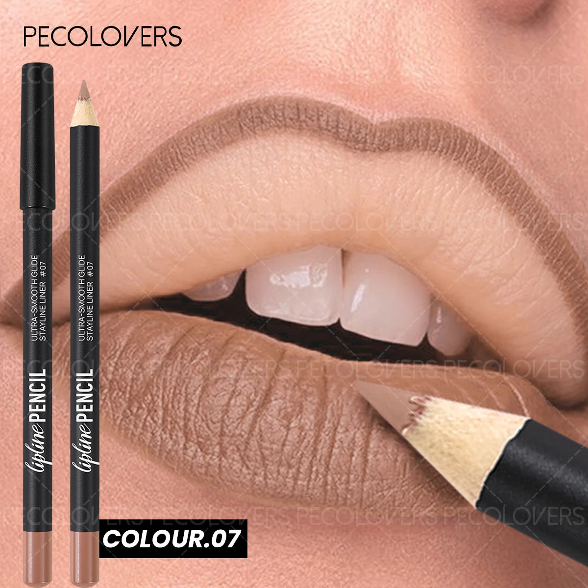 1PC Lipliner Lipstick, Plump and Charming Lips, Nude Brown, with A Variety of Makeup, Lip Cosmetics Qme 07
