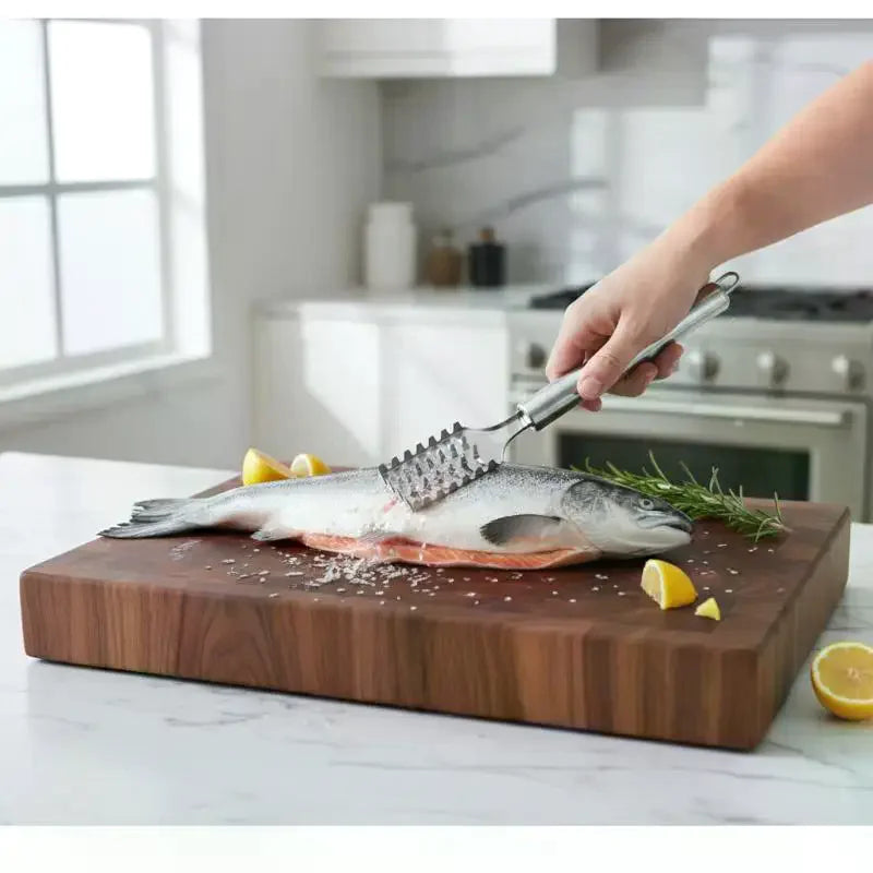 Fish Scaler Stainless Steel Remover Serrated Sawtooth No Mess Easily Qme