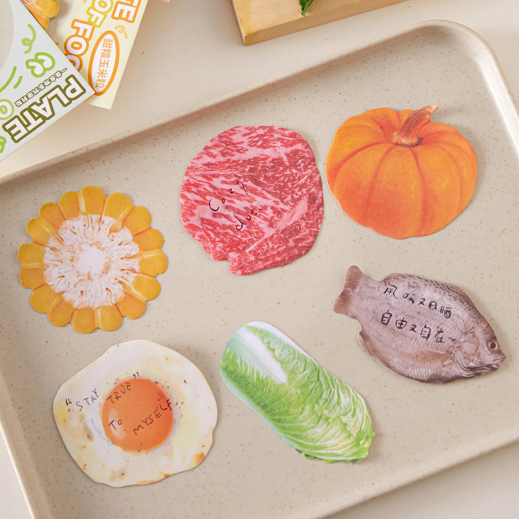 30pcs，Kawaii Stationery，Food shape Notes Sticky，Self-Sticky Note Pads，for Daily to-do list Study Work，School Office Stationery Qme