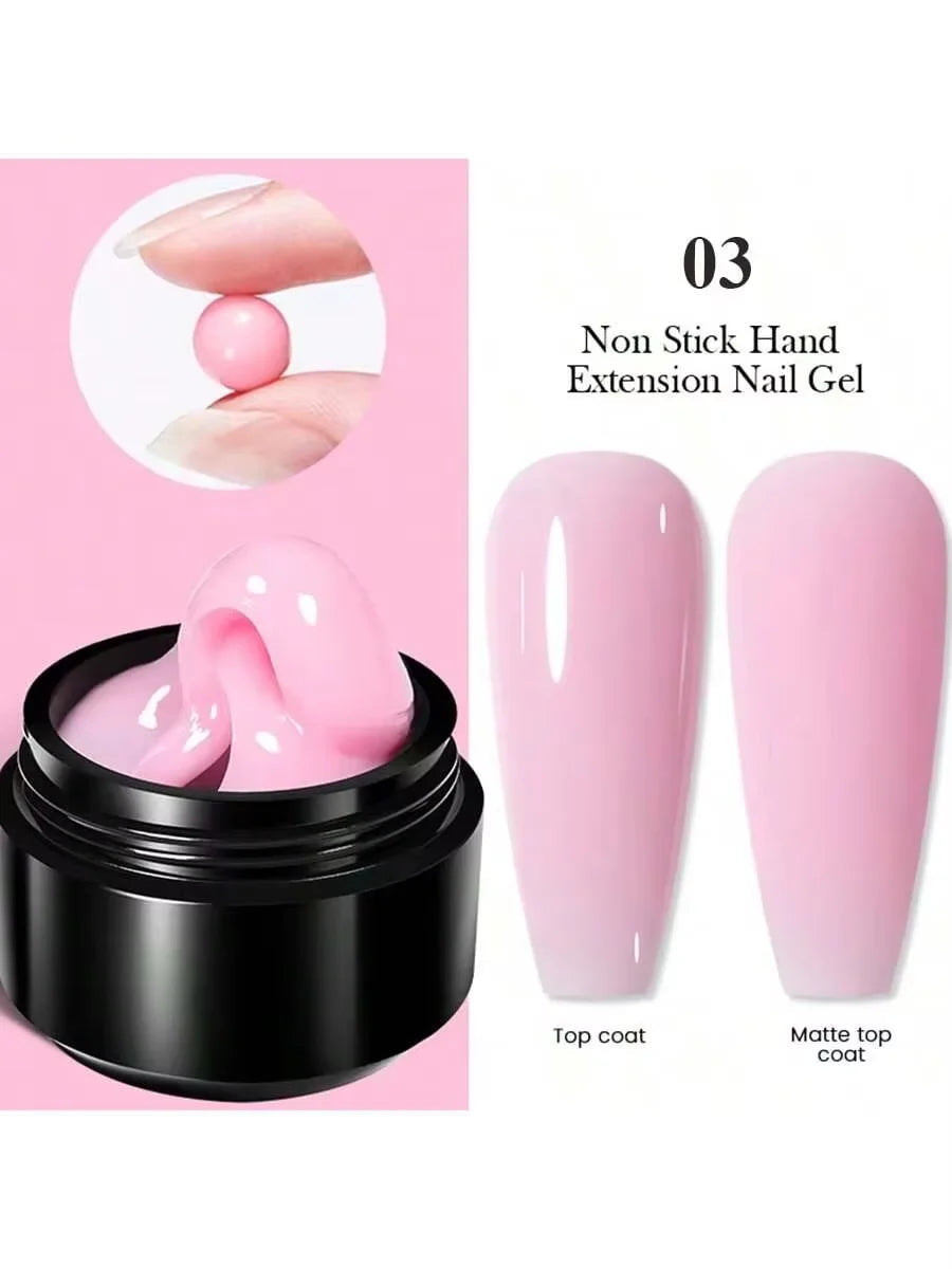 5 3D Clear Nail Gel Art Mirror Powder Create Metallic Qme pink solid glue