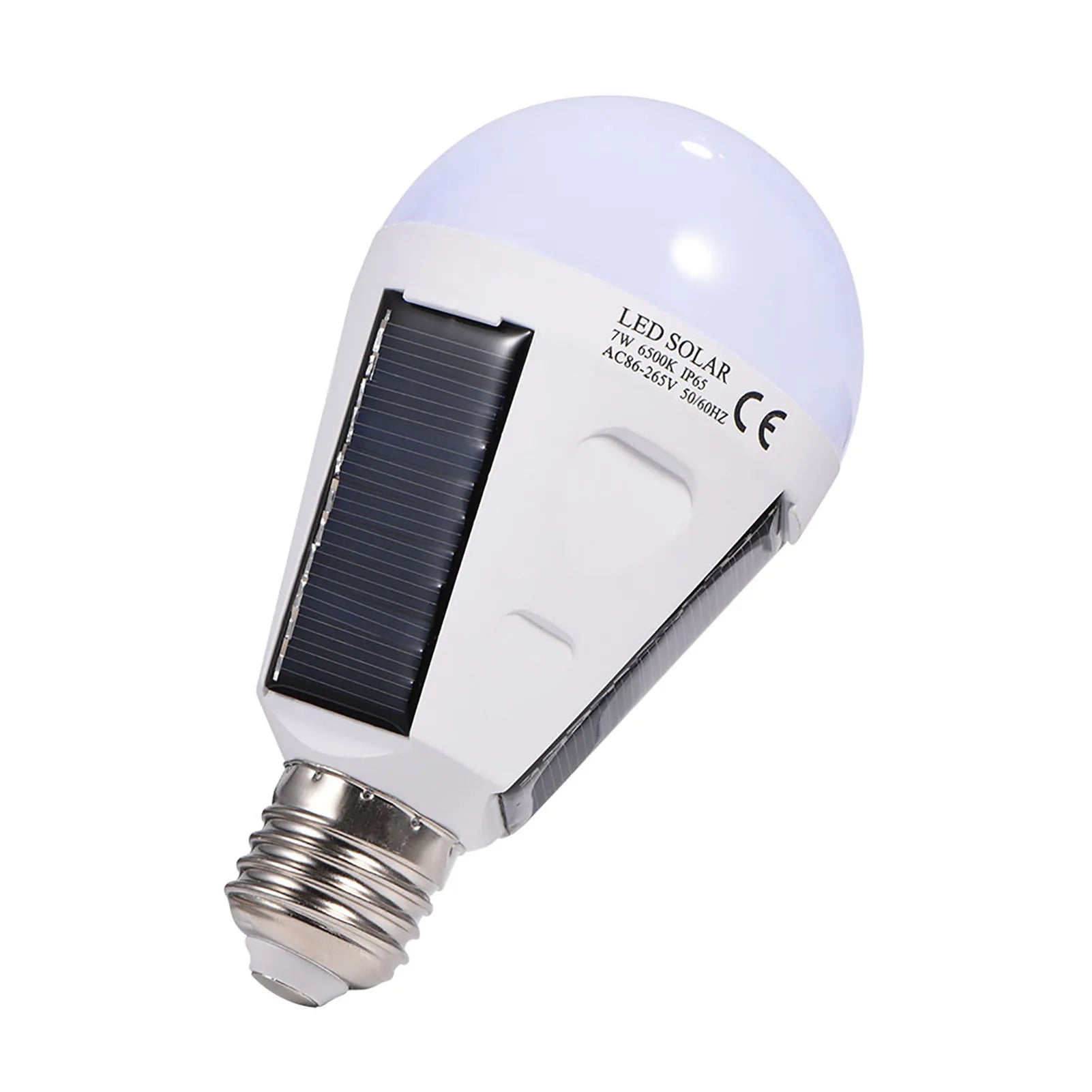 Solar LED Light Bulb with Solar Panel Portable Emergency Camping Lamp Waterproof Outdoor Hiking Light Cold White Qme 12W