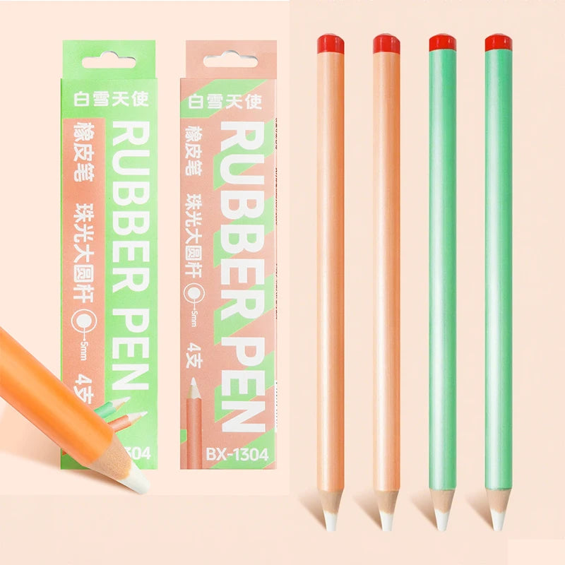 4 eraser pens, precise erasing eraser, erasable coloured pencils without leaving marks, student stationery for the school season Qme 1