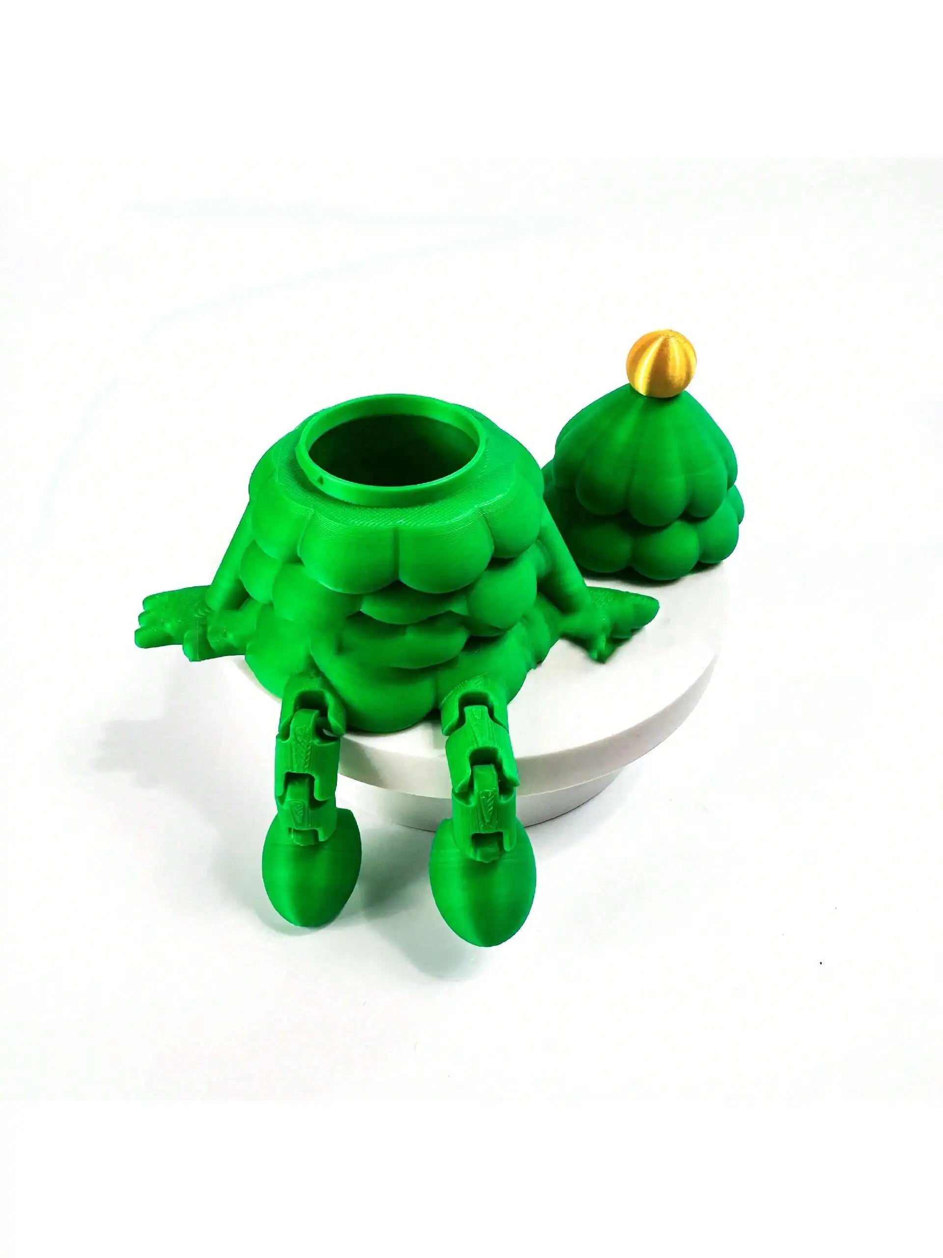 1 Sitting Christmas Tree 3D Printed Toy Ornament Storage Box Qme 1pc