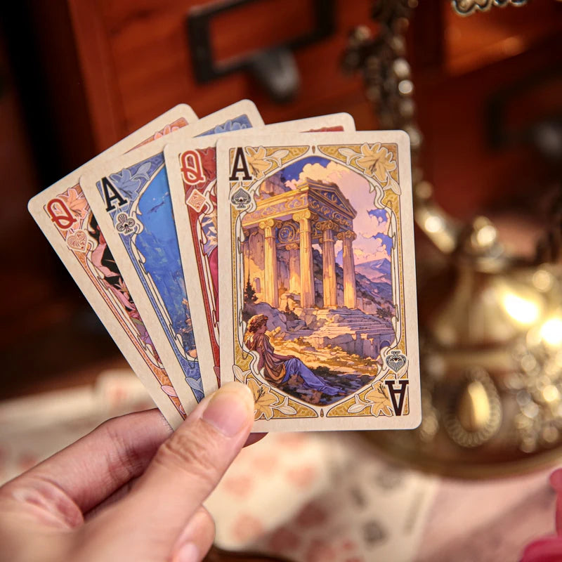 Divine Prayer Series Playing Cards 55 Sheets,Vintage Retro Fashion Theme,Poker Cards for Magic Shows Parties Table Games Gift Qme