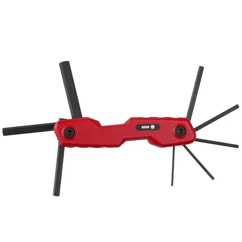 A02F-8-Key Metric Folding Hex Key Set 270° High-Contrast Power Tool Accessories 48-22-2182 Qme
