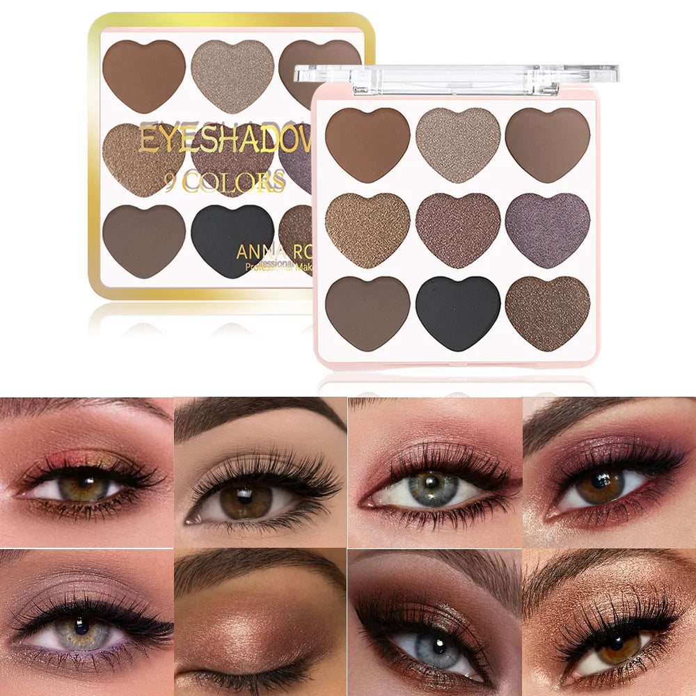Taupe Glow Eyeshadow Palette Matte Metallic Pearl Waterproof Long Qme