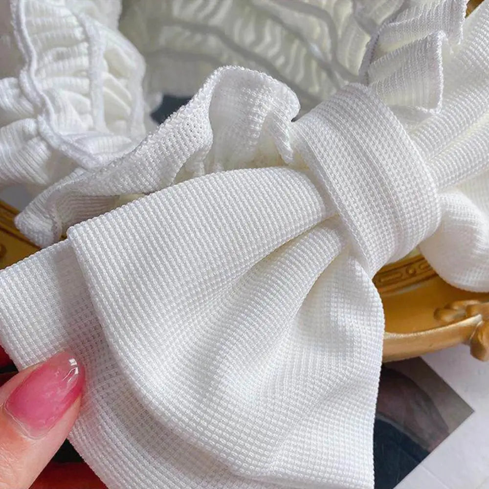 Durable Wash Face Bow Headband Double-layered Lace Washing Face Hairband Versatile Makeup Face Washing Tools Beauty Salon Qme