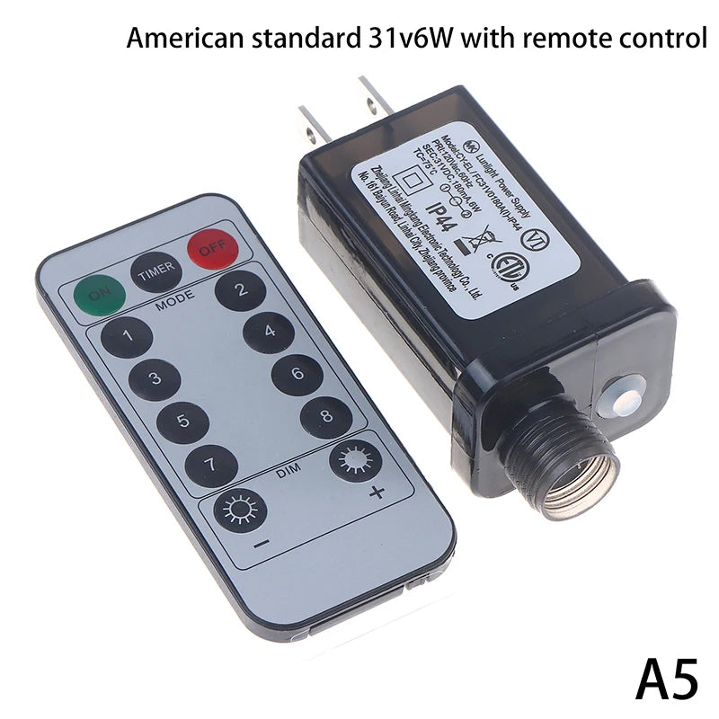 EU US UK Plug AC 220V 110V To 31VDC 6W 24V 5V Transformer Plug Power Supply IP44 8Modes LED Lamp Driver Switch Adapter Qme US 31V6W w Remote