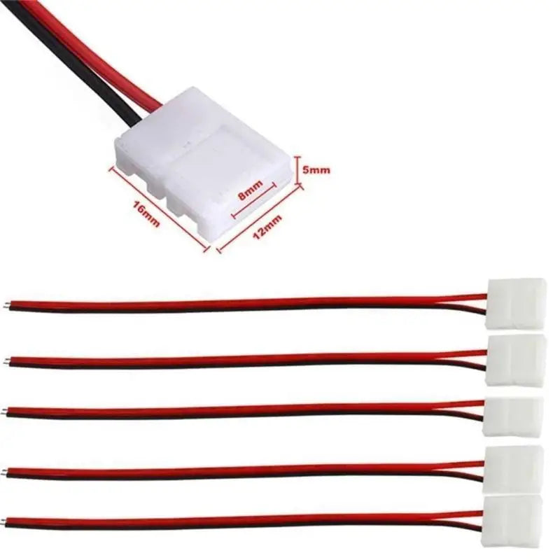 2-pin LED Strip Connector LED3528 5050 Solder Single Head Headlight Qme