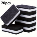20pcs Dishwashing Sponge Wipe Black Clip White Double-sided Thickened Sponge Block Kitchen Cleaning Dishwashing Cloth Rag Brush Qme 20pcs