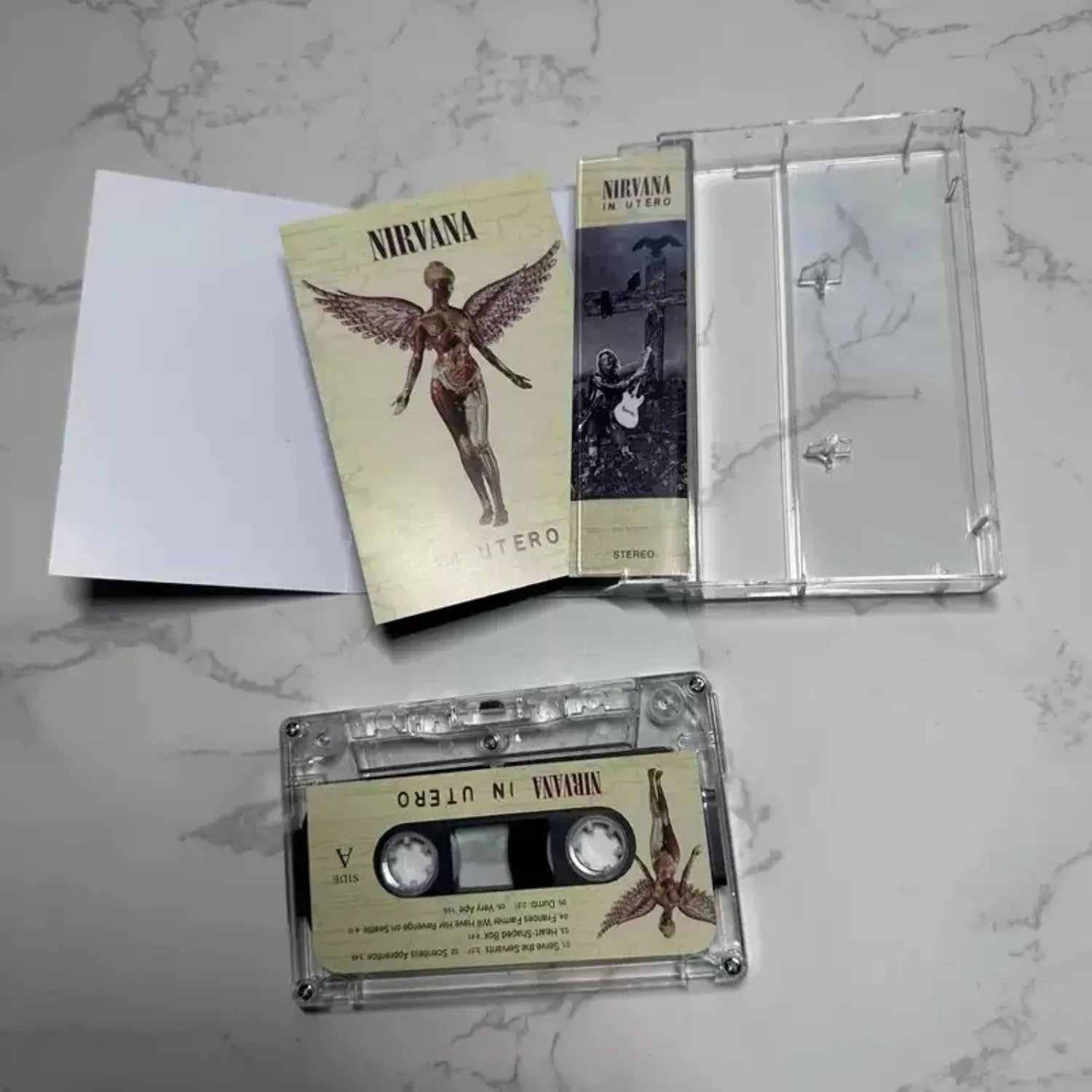Retro Alternative Rock Music Cassette Tape, Angel Anatomy Art Themed Cover, Avant-Garde Style Classic Track Collection Qme