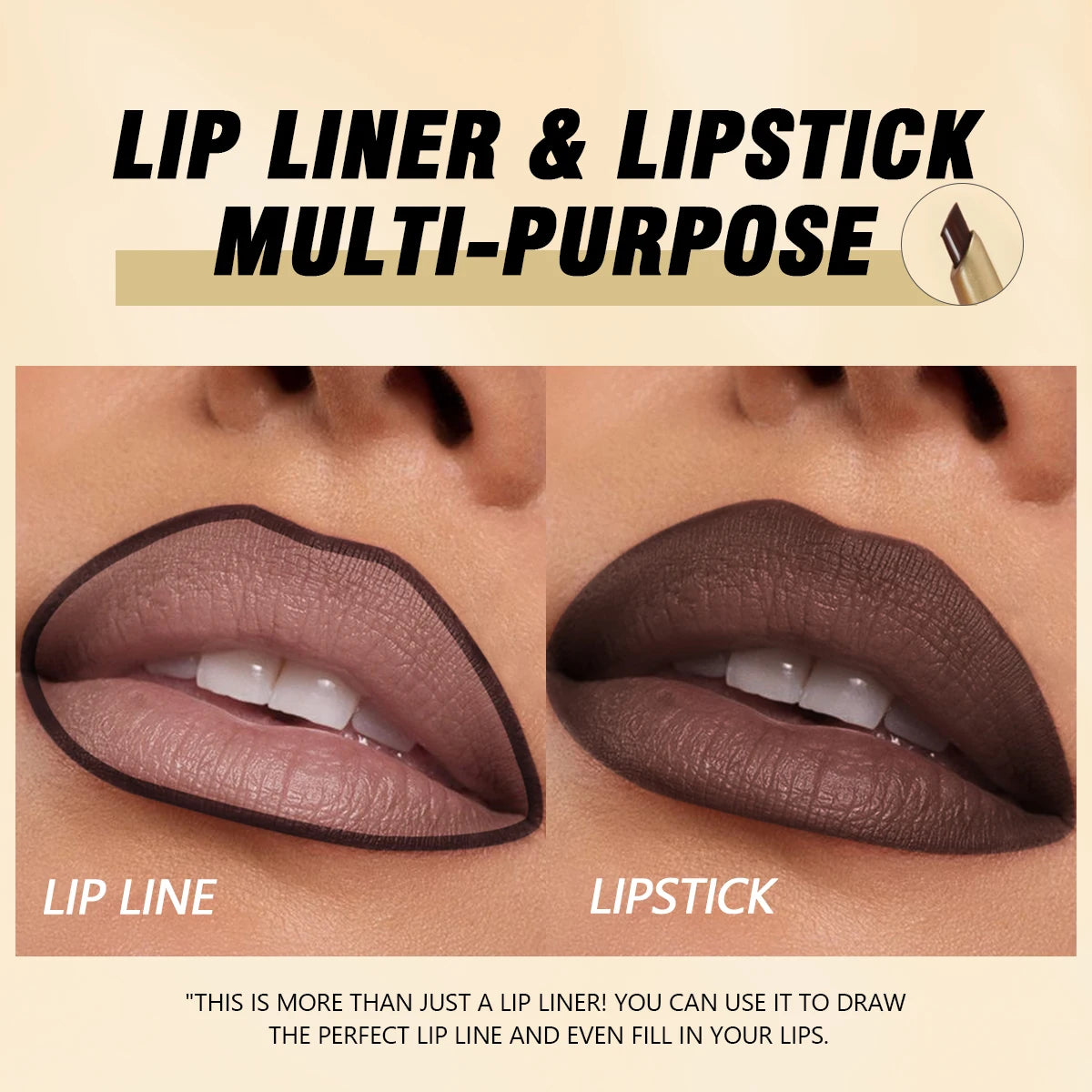 Matte 6-colors Lip Liner Pencil Bevel Design Nib Lip Contour Lipstick Nude Brown Lipstick Pencil Natural Lasting Lipliner Makeup Qme
