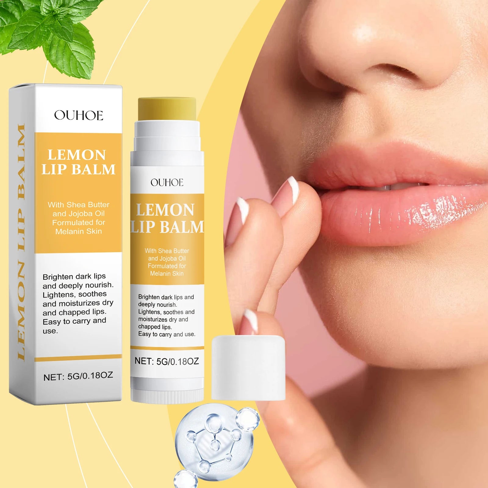 Lemon Ginger Lip Balm Turmeric Dark Melanin Remove Mask Gloss Oil Exfoliating Clean Improve Dullness Moisturizer Lip Balm Care Qme