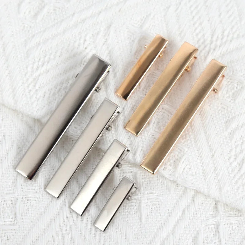 Hair Alligator Metal Clips Duckbill Blank Setting Base DIY Hairpins Qme
