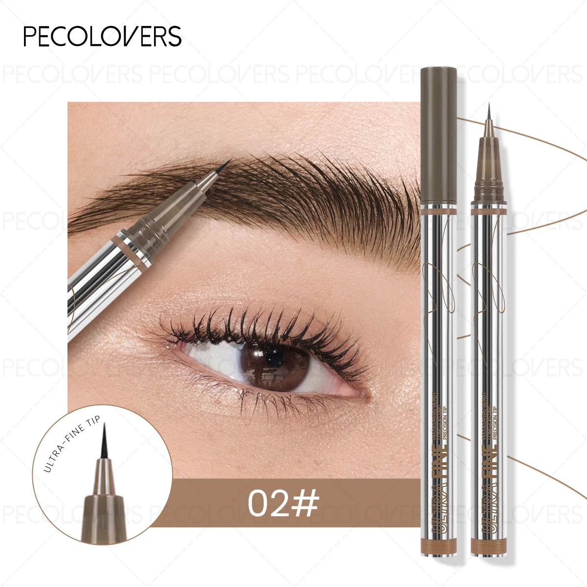 Liquid Eyebrow Pencil Soft Mist Black Gray Brown Waterproof Qme 02