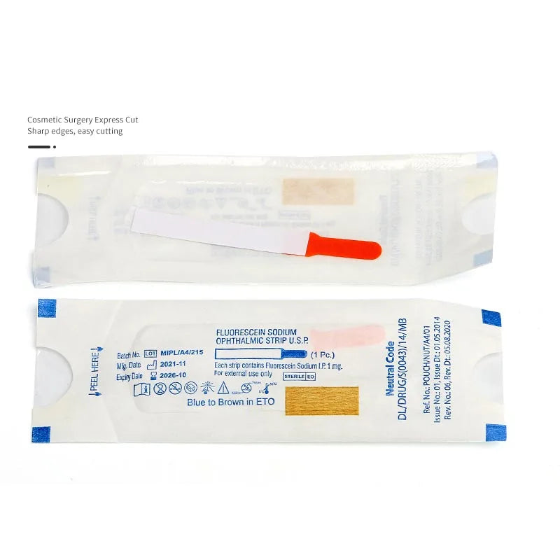 Tear Secretion Test Strips Sodium Fluorescein Artificial Filter Qme