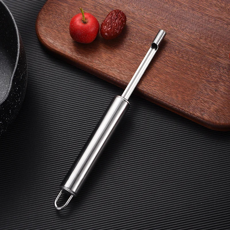 Stainless Steel Apple Corer Fruit Seed Core Remover Pear Apple Corer Seeder Slicer Knife Kitchen Gadget Fruit Vegetable Tool Qme XS-0.8cm
