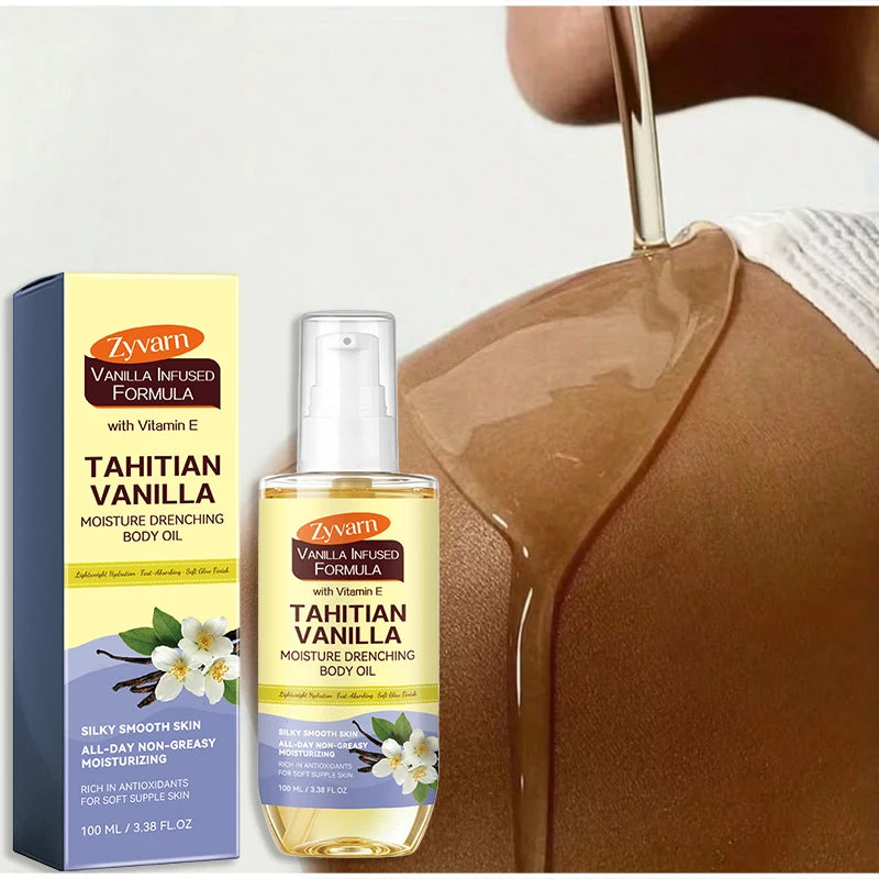 Vanilla Flavored Cocoa Butter Body Oil Quickly Absorbs Silky Light Qme