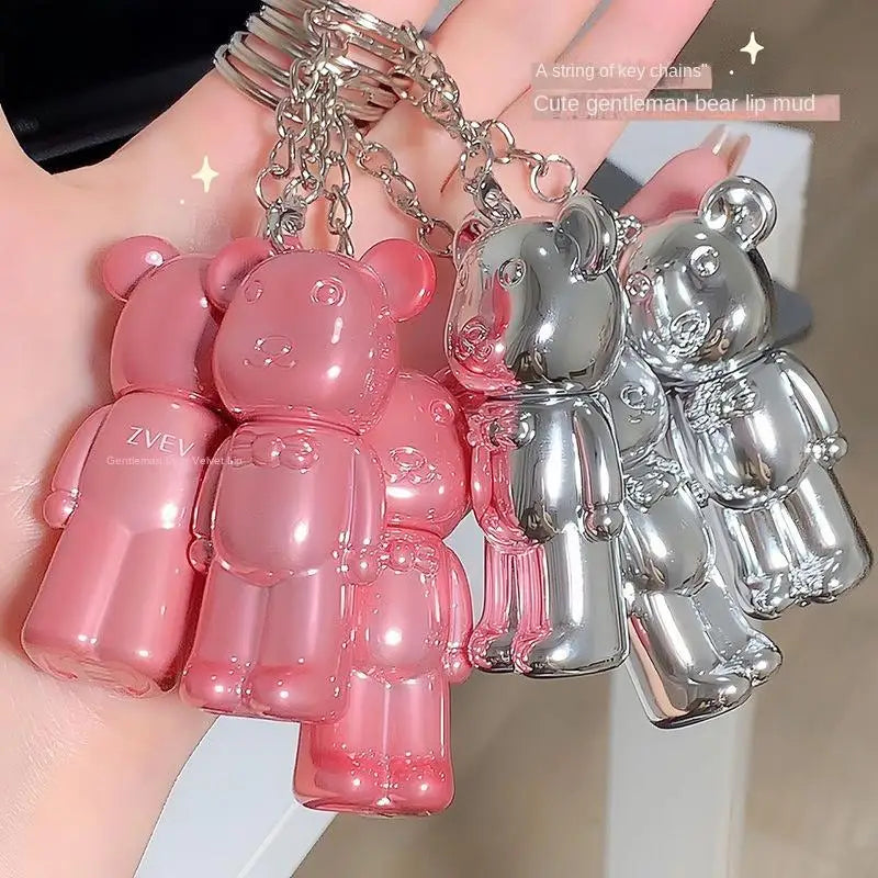 Keychain Pendant Cartoon Bear Lip Glaze Gentleman Velvet Mud Matte Qme