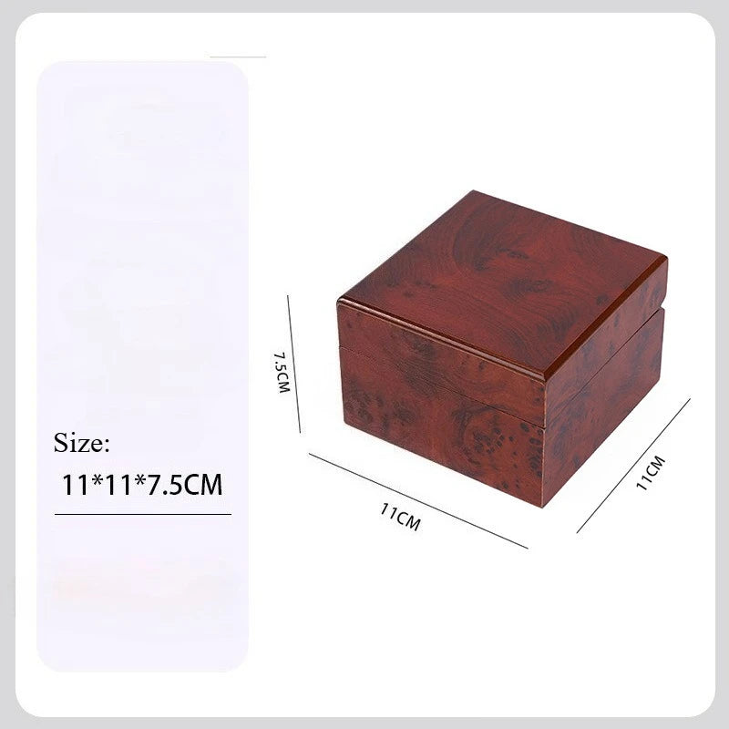 High End Wooden Box Packaging Gift Wooden Box Flip-top Watch Box Jewelry & Watch Packaging Box Solid Wood Watch Storage Box Qme