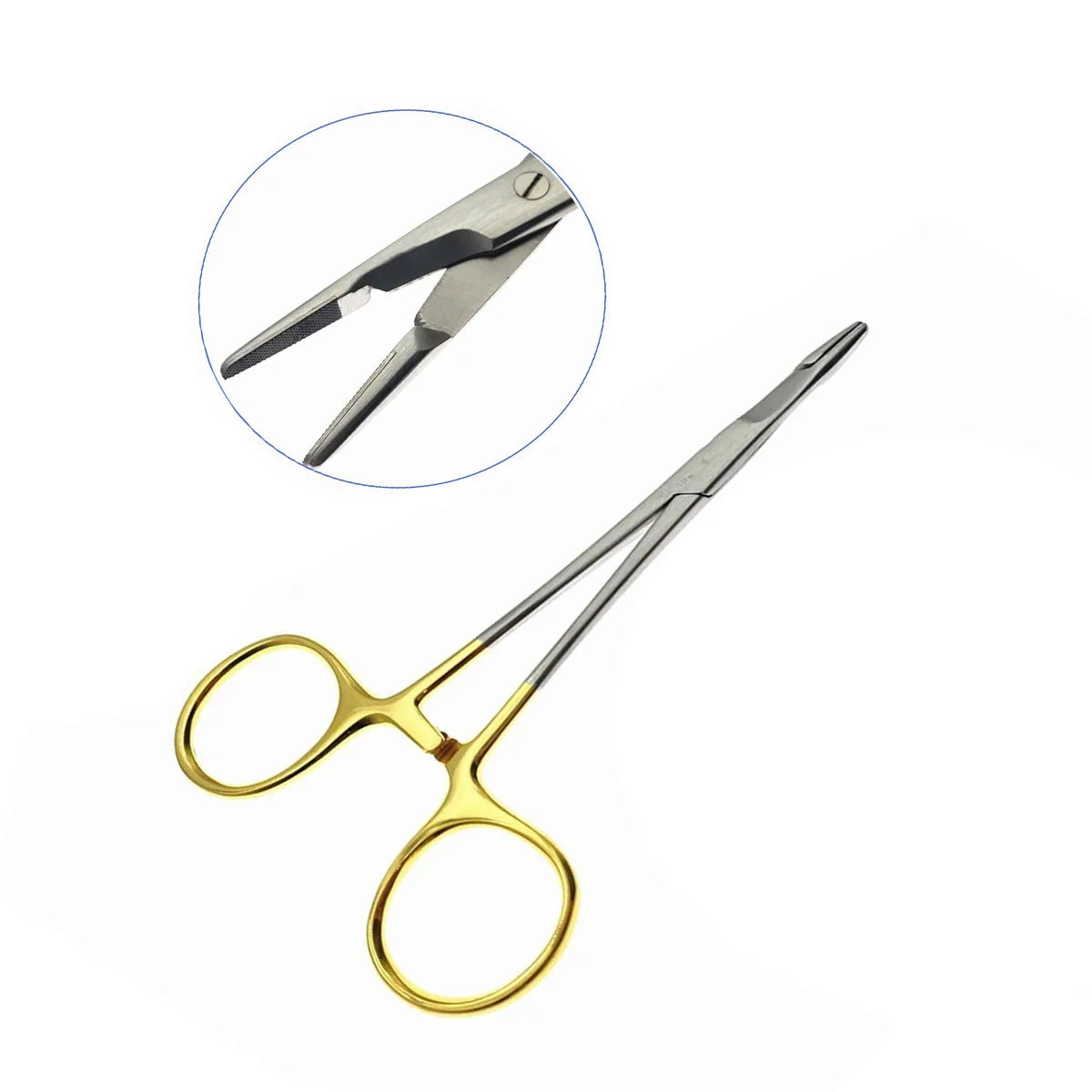 Multifunctional Needle Holder Scissors Insert Gold Handle Clamp Qme