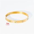 2PCS Colorful Shiny Zircon Stacked Bracelet Bangles High Quality Gold-plated Stainless Steel Jewelry Bracelet Bangles Set Gift Qme 1pc6mm Alloy Bangle