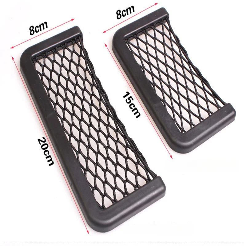Auto Seat Side Interior Back Sundries Pocket Mesh Storage Bag Phone Net Pocket Holder Car Storage Bag Elastic Flexible Nets Qme
